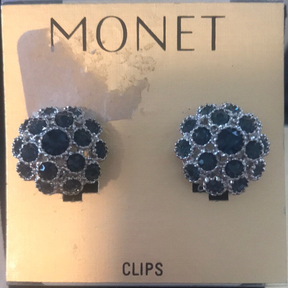 Monet clip on earrings new on card